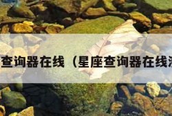 星座查询器在线（星座查询器在线测算）