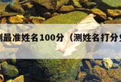 免费测最准姓名100分（测姓名打分免费测）