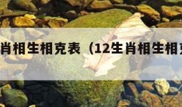 12生肖相生相克表（12生肖相生相克表2019）