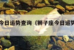 狮子座今日运势查询（狮子座今日运势查询男）