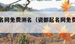 瓷都起名网免费测名（瓷都起名网免费测名字）