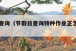 节假日查询（节假日查询特种作业正怎么查不到）