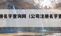 公司注册名字查询网（公司注册名字查询网全）