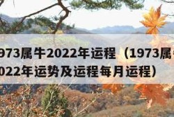 1973属牛2022年运程（1973属牛2022年运势及运程每月运程）