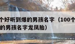 100个好听到爆的男孩名字（100个好听到爆的男孩名字龙凤胎）