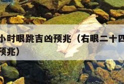 二十四小时眼跳吉凶预兆（右眼二十四小时眼跳吉凶预兆）