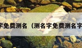 测名字免费测名（测名字免费测名字配对）