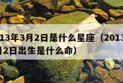 2013年3月2日是什么星座（2013年3月2日出生是什么命）