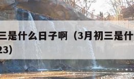 3月初三是什么日子啊（3月初三是什么日子啊 2023）