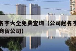 公司起名字大全免费查询（公司起名字大全免费查询商贸公司）