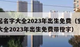 宝宝起名字大全2023年出生免费（宝宝起名字大全2023年出生免费带橙字）