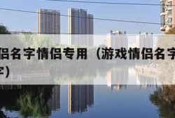 游戏情侣名字情侣专用（游戏情侣名字情侣专用4个字）