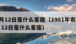 11月12日是什么星座（1981年农历11月12日是什么星座）