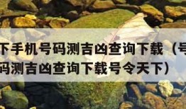 号令天下手机号码测吉凶查询下载（号令天下手机号码测吉凶查询下载号令天下）