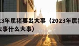 2023年属猪要出大事（2023年属猪要出大事什么大事）