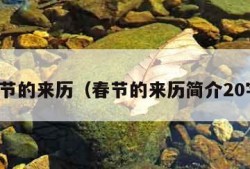 春节的来历（春节的来历简介20字）