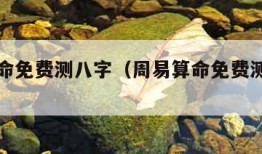 周易算命免费测八字（周易算命免费测八字官网）