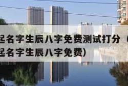 宝宝起名字生辰八字免费测试打分（2021宝宝起名字生辰八字免费）