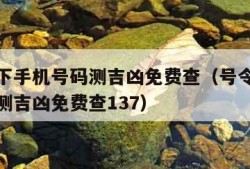 号令天下手机号码测吉凶免费查（号令天下手机号码测吉凶免费查137）