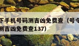 号令天下手机号码测吉凶免费查（号令天下手机号码测吉凶免费查137）