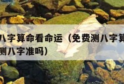 免费测八字算命看命运（免费测八字算命看命运免费测八字准吗）